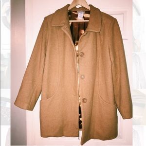 LIGHT BROWN/TAN WOOL COAT